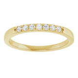14K Yellow Gold 1/8 CTW Lab-Grown Diamond French-Set Anniversary Band