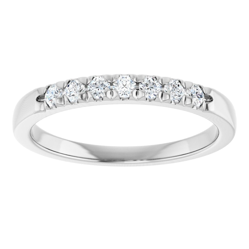 14K White 1/5 CTW Lab-Grown Diamond French-Set Anniversary Band