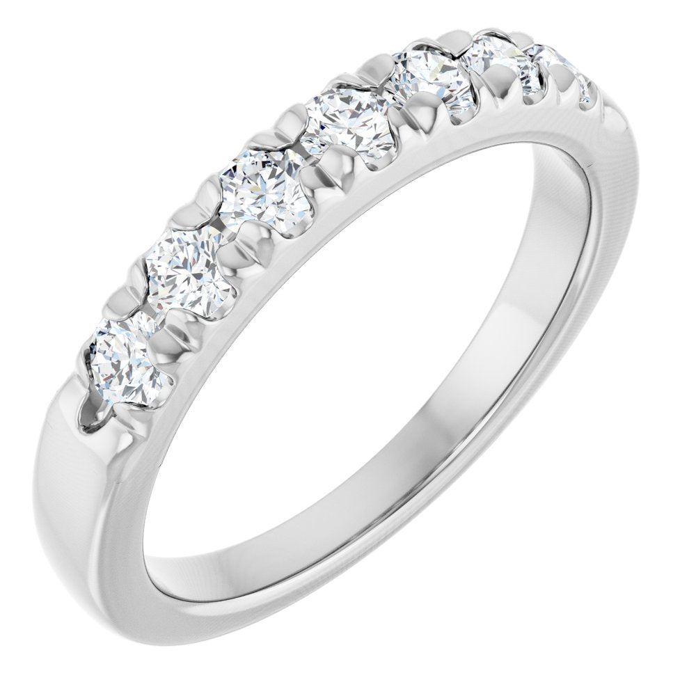 14K White Gold 1/2 CTW Lab-Grown Diamond French-Set Anniversary Band
