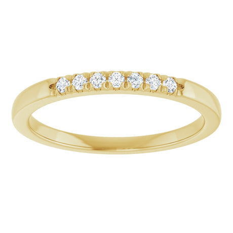 14K Yellow Gold 1/10 CTW Natural Diamond French-Set Anniversary Band