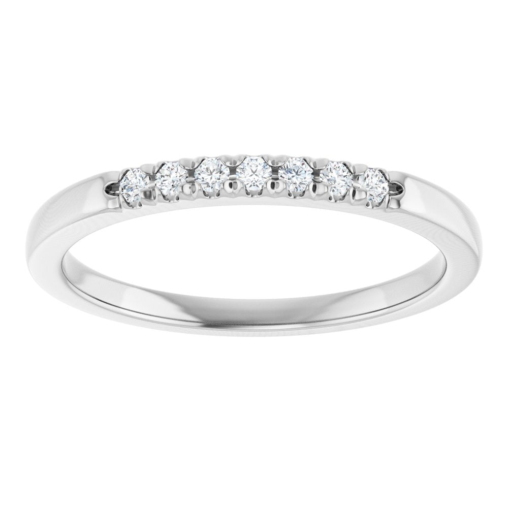 14K White Gold 1/10 CTW Lab-Grown Diamond French-Set Anniversary Band