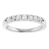 14K White 3/8 CTW Natural Diamond French-Set Anniversary Band