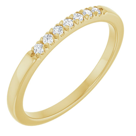 14K Yellow Gold 1/10 CTW Natural Diamond French-Set Anniversary Band