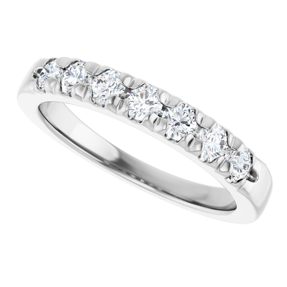 14K White Gold 1/2 CTW Lab-Grown Diamond French-Set Anniversary Band