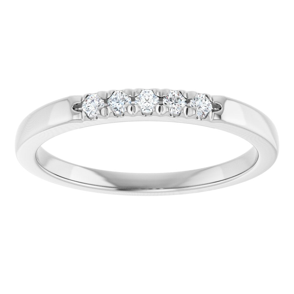 14K White Gold 1/10 CTW Lab-Grown Diamond French-Set Anniversary Band