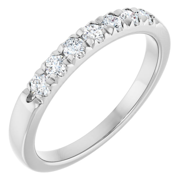 14K White Gold 1/4 CTW Lab-Grown Diamond French-Set Anniversary Band