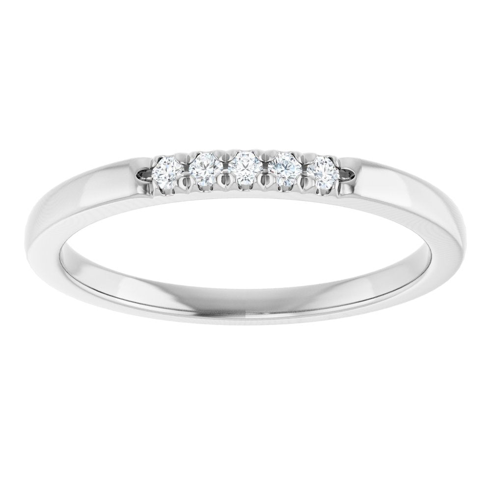 14K White Gold .08 CTW Lab-Grown Diamond French-Set Anniversary Band
