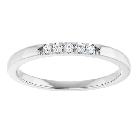 14K White Gold .08 CTW Lab-Grown Diamond French-Set Anniversary Band