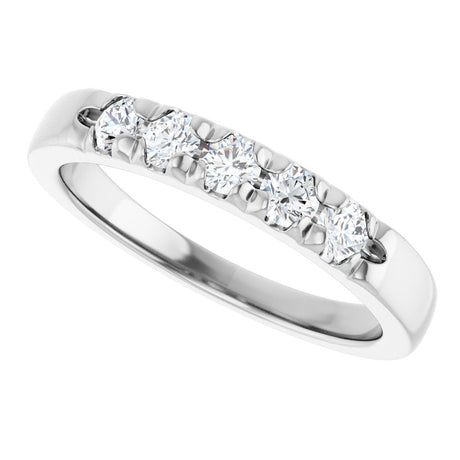 14K White Gold 1/3 CTW Lab-Grown Diamond French-Set Anniversary Band