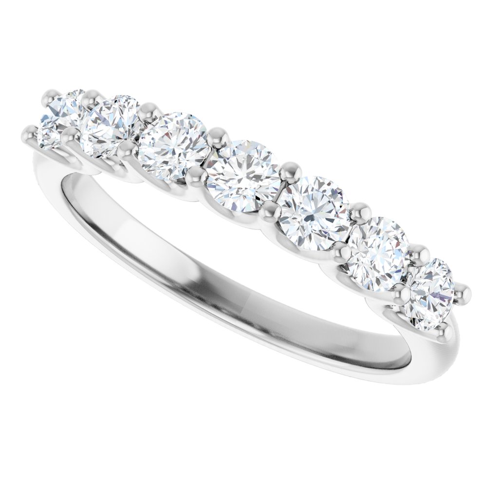 14K White 5/8 CTW Natural Diamond Anniversary Band