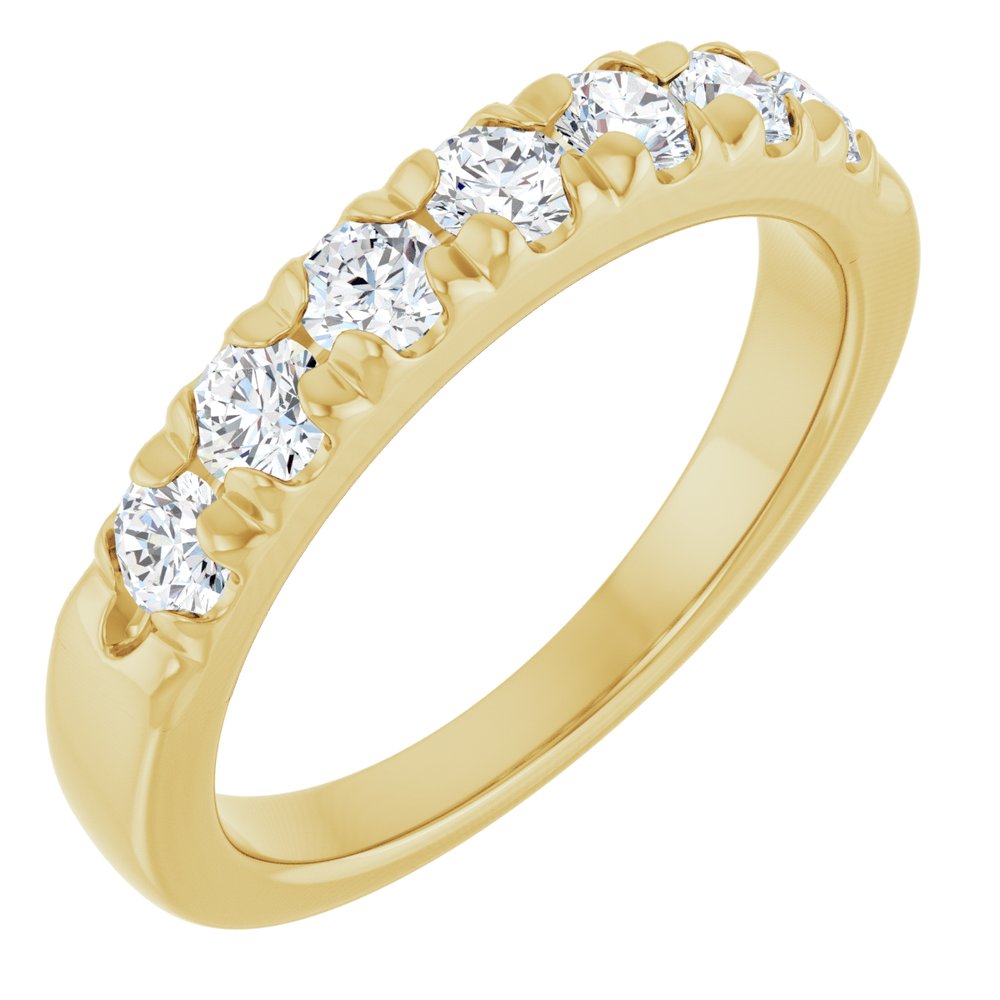 14K Yellow Gold 3/4 CTW Lab-Grown Diamond French-Set Anniversary Band