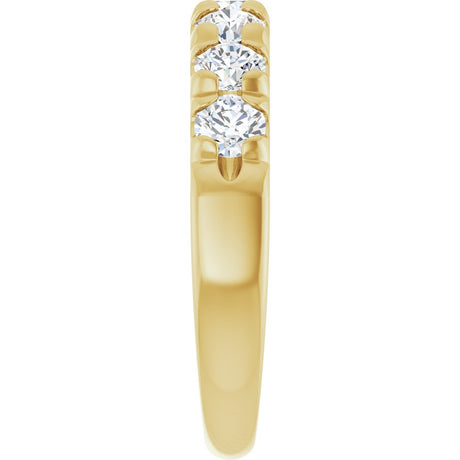 14K Yellow Gold 1 1/8 CTW Lab-Grown Diamond French-Set Anniversary Band