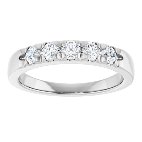 Platinum 1/2 CTW Natural Diamond French-Set Anniversary Band
