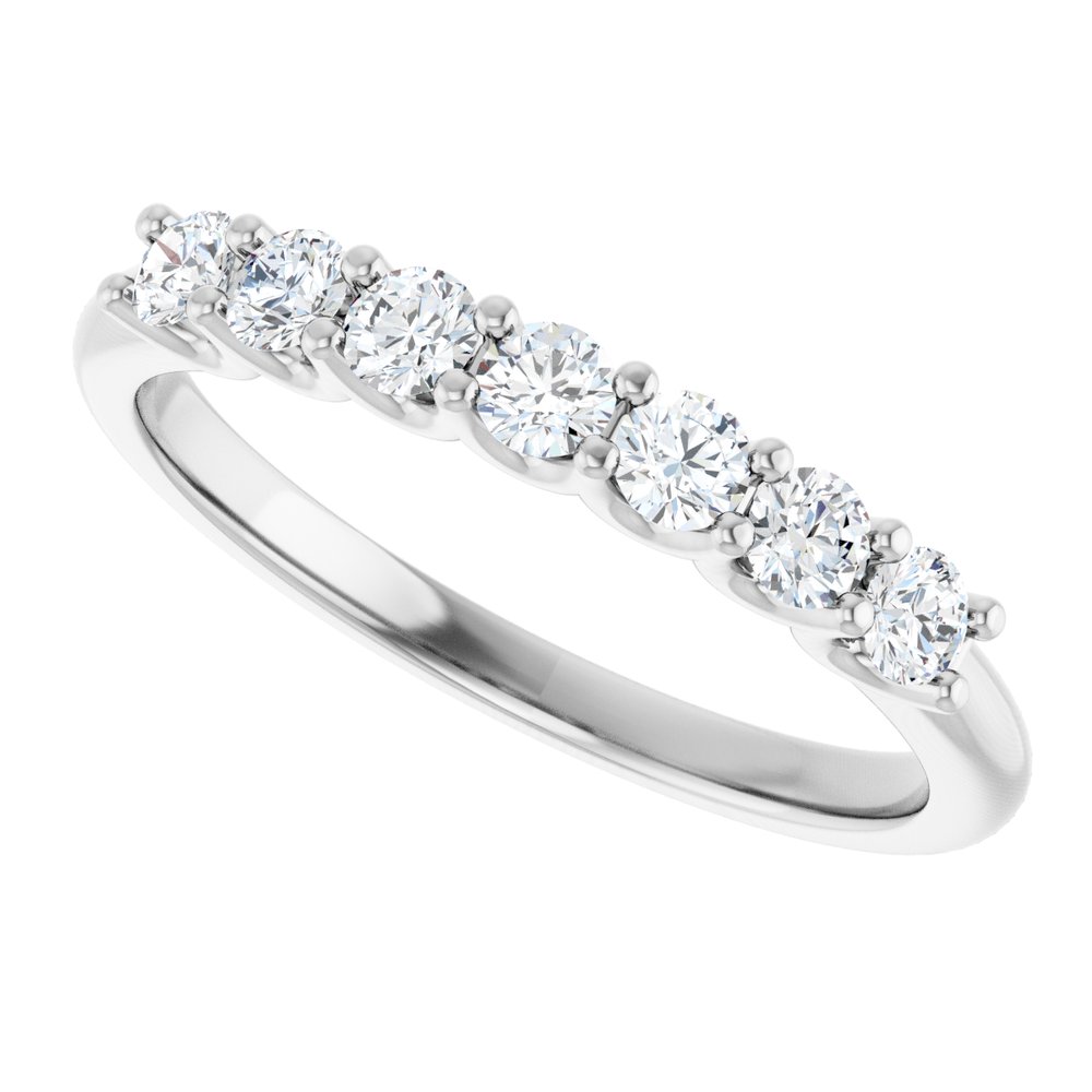 14K White 3/8 CTW Natural Diamond Anniversary Band