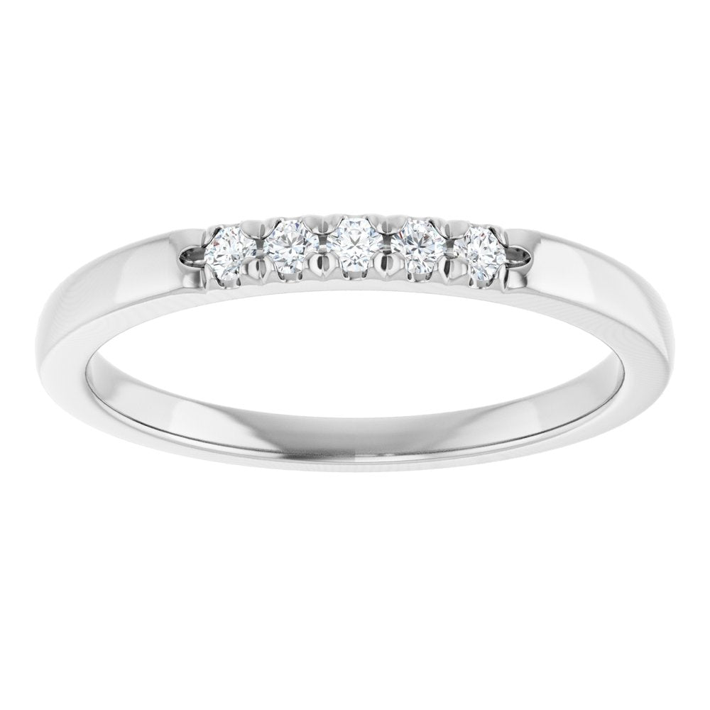 14K White 1/10 CTW Natural Diamond Anniversary Band