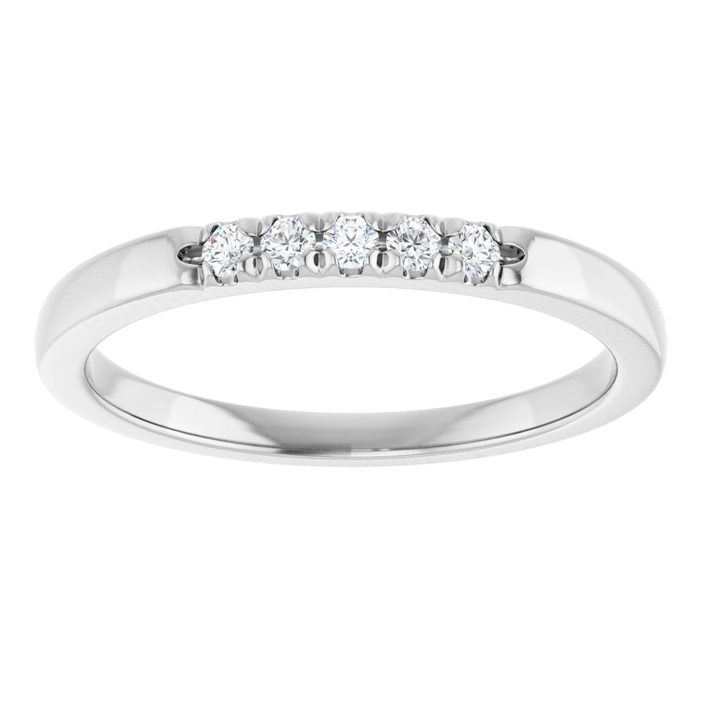 14K White Gold 1/10 CTW Lab-Grown Diamond French-Set Anniversary Band