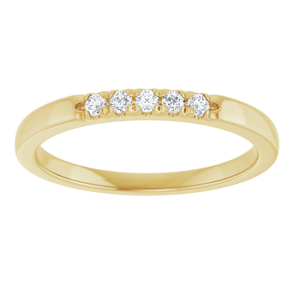 14K Yellow Gold 1/10 CTW Lab-Grown Diamond French-Set Anniversary Band