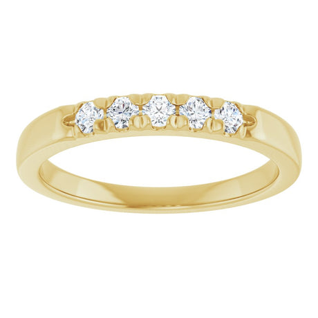 14K Yellow Gold 1/5 CTW Lab-Grown Diamond French-Set Anniversary Band