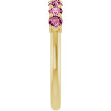 14K Yellow Gold Natural Pink Tourmaline Anniversary Band