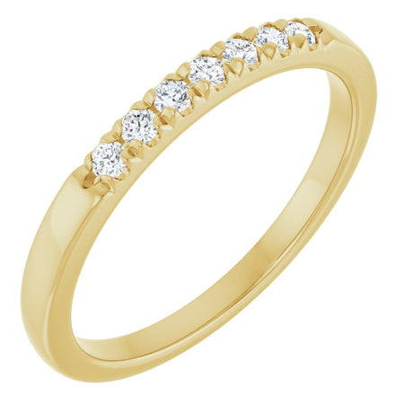 14K Yellow Gold 1/8 CTW Lab-Grown Diamond French-Set Anniversary Band