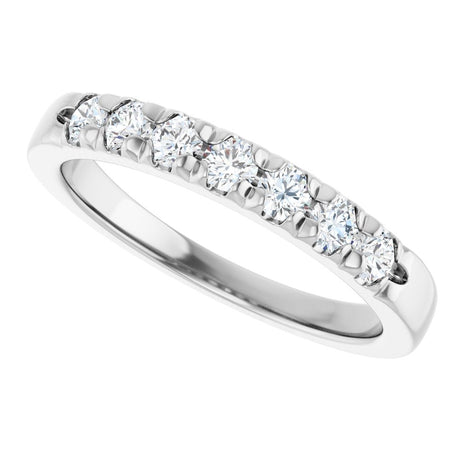 14K White 3/8 CTW Natural Diamond French-Set Anniversary Band