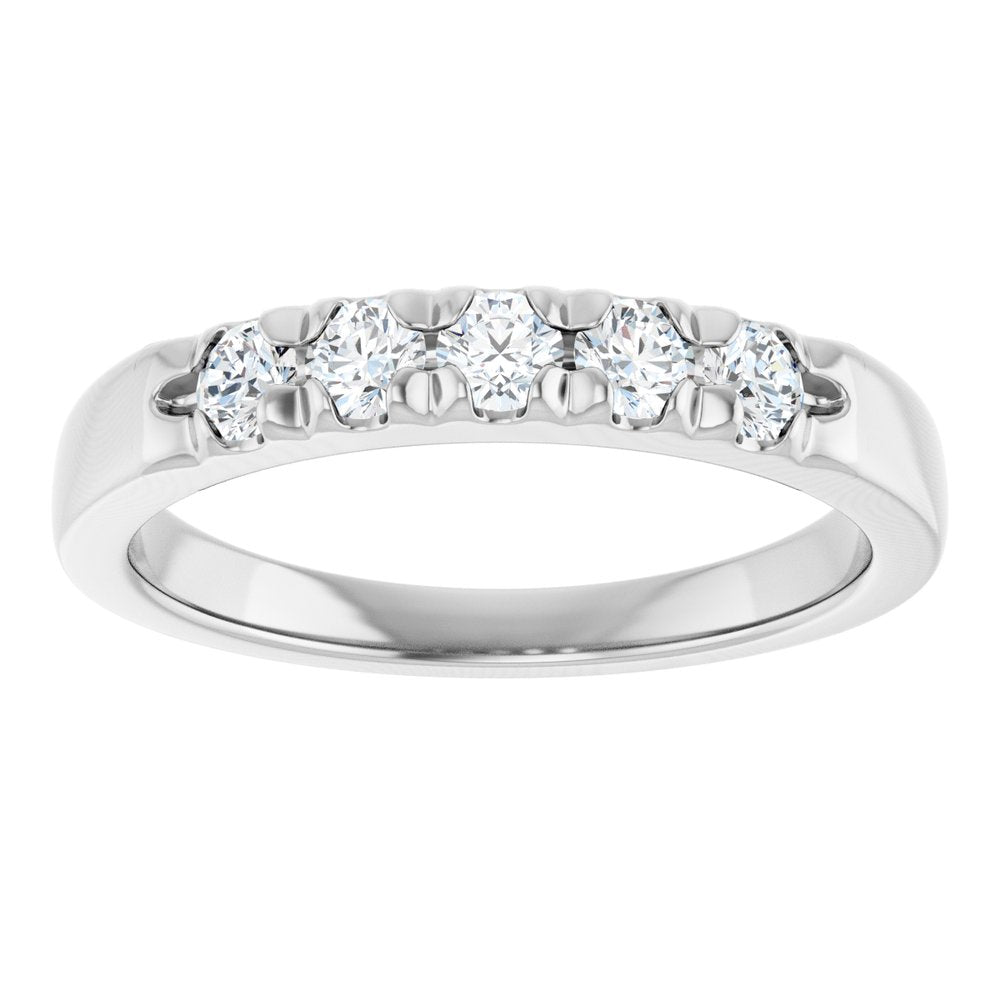 14K White Gold 1/3 CTW Lab-Grown Diamond French-Set Anniversary Band