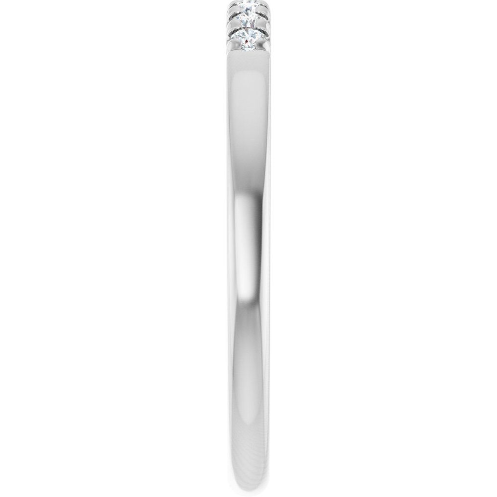 14K White Gold 1/10 CTW Lab-Grown Diamond French-Set Anniversary Band