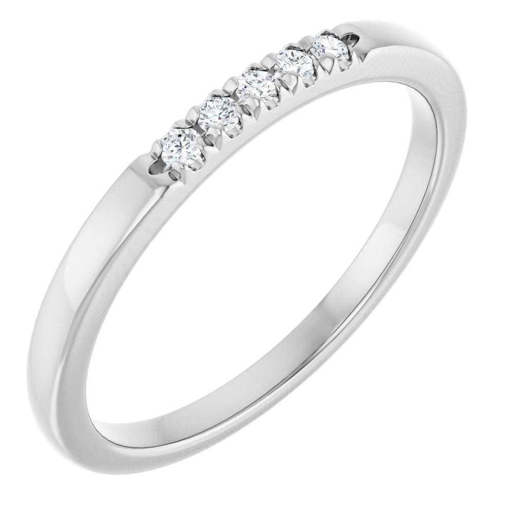 14K White Gold .08 CTW Lab-Grown Diamond French-Set Anniversary Band