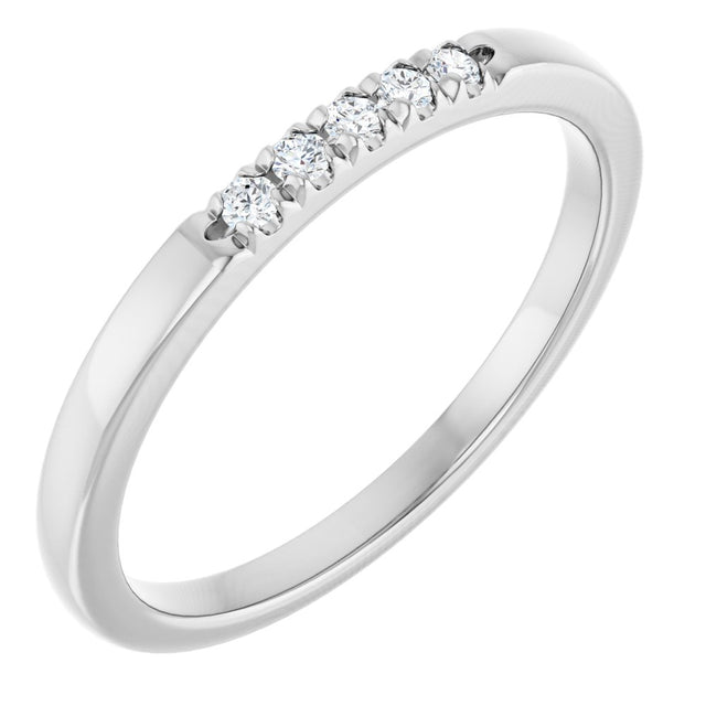 14K White Gold .08 CTW Lab-Grown Diamond French-Set Anniversary Band