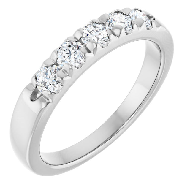 Platinum 1/2 CTW Natural Diamond French-Set Anniversary Band