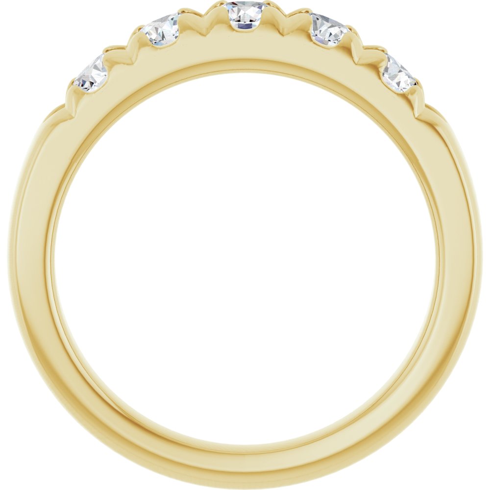 14K Yellow 3/4 CTW Lab-Grown Diamond French-Set Anniversary Band