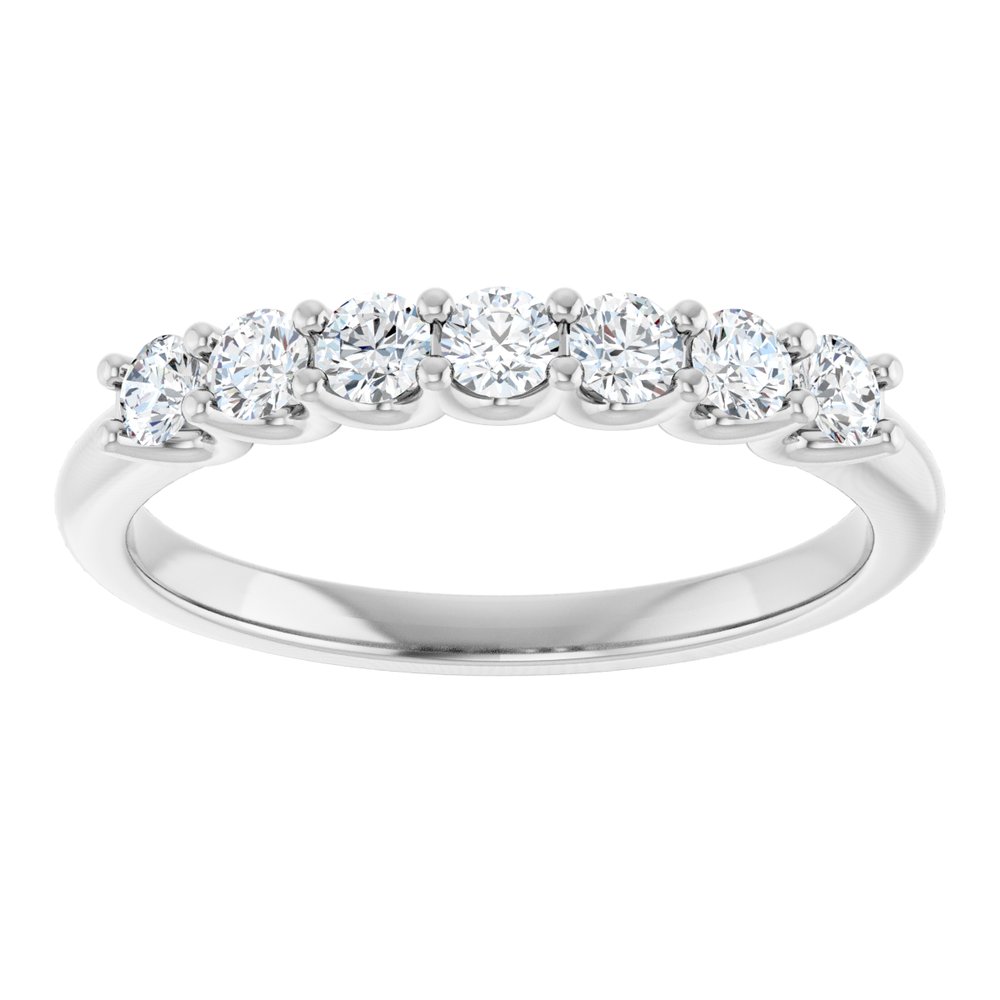 14K White 3/8 CTW Natural Diamond Anniversary Band