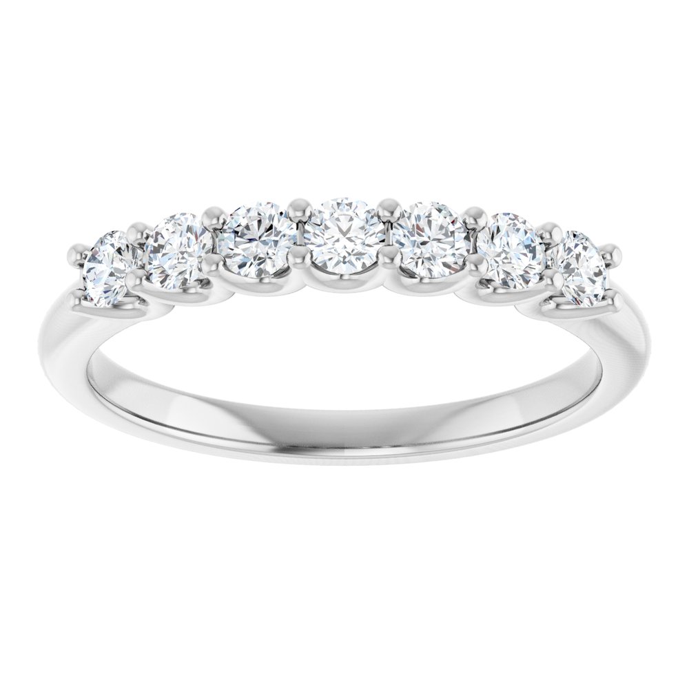 14K White Gold 3/8 CTW Natural Diamond Anniversary Band