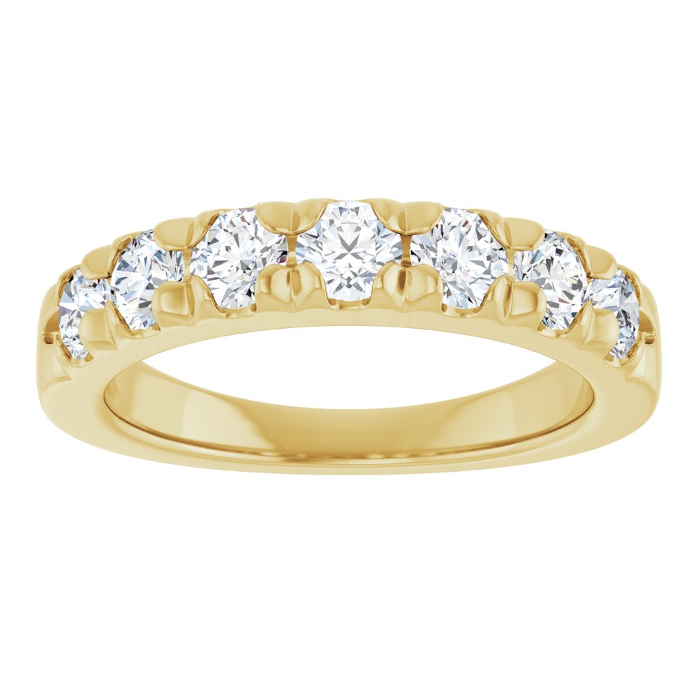 14K Yellow Gold 1 1/8 CTW Lab-Grown Diamond French-Set Anniversary Band