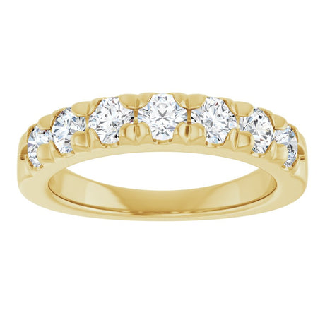 14K Yellow Gold 1 1/8 CTW Lab-Grown Diamond French-Set Anniversary Band