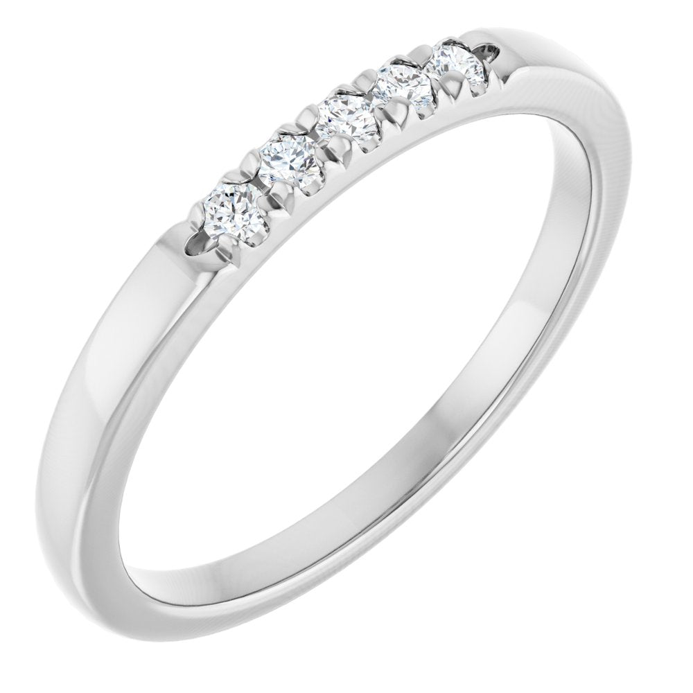 14K White 1/10 CTW Natural Diamond Anniversary Band