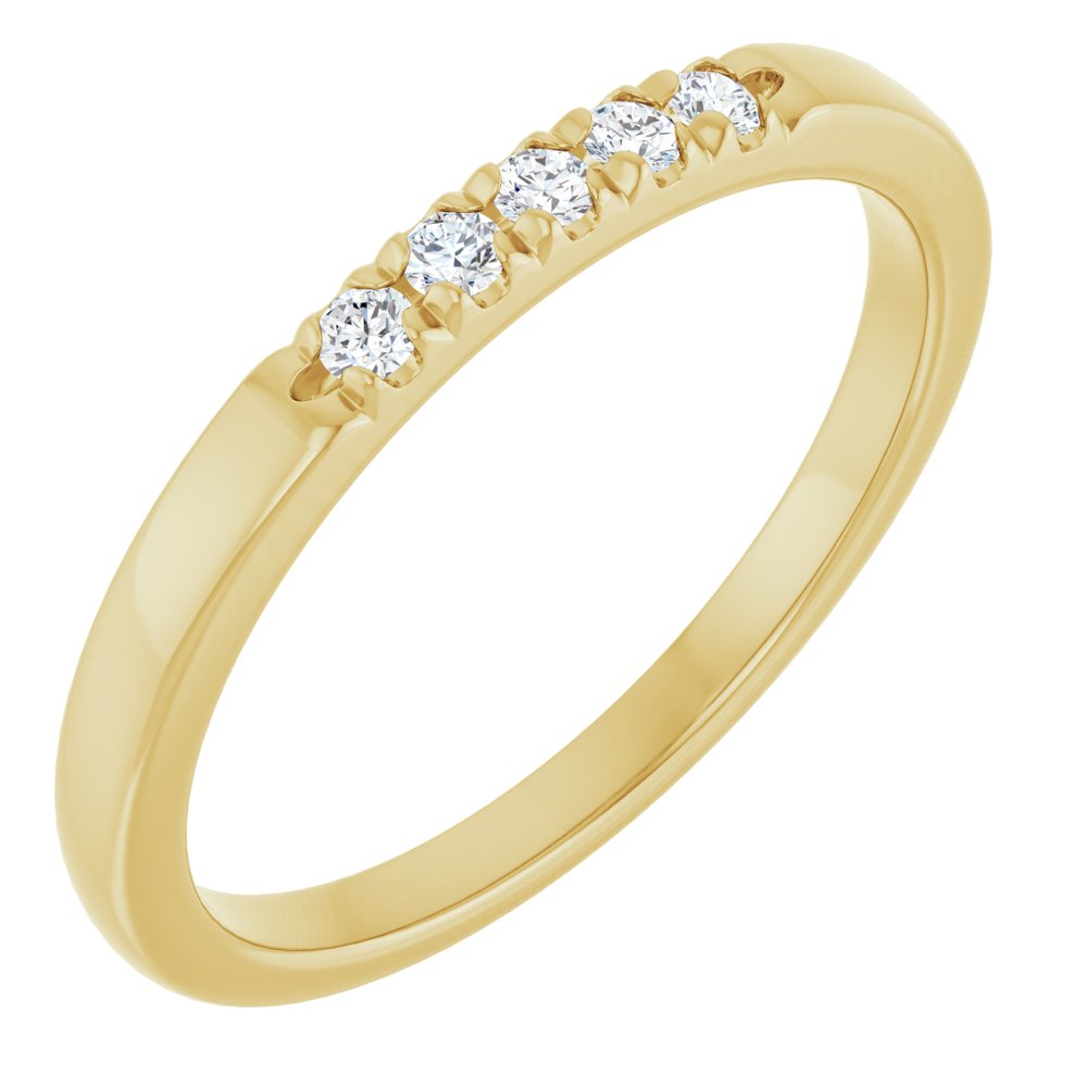 14K Yellow Gold 1/10 CTW Lab-Grown Diamond French-Set Anniversary Band