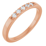 10K Rose Gold 1/6 CTW Lab-Grown Diamond French-Set Anniversary Band