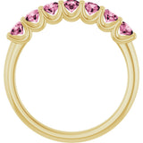 14K Yellow Gold Natural Pink Tourmaline Anniversary Band