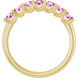 14K Yellow Gold Natural Pink Sapphire Anniversary Band