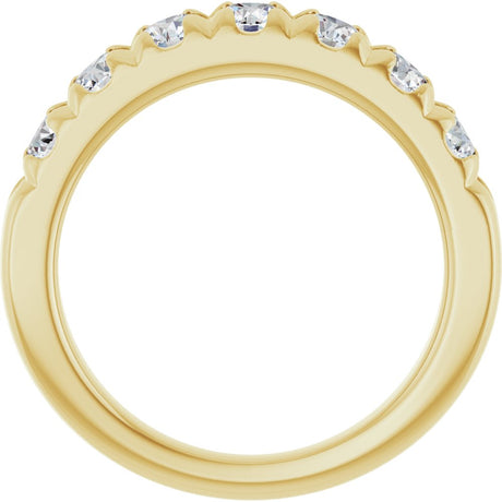 14K Yellow Gold 1 1/8 CTW Lab-Grown Diamond French-Set Anniversary Band
