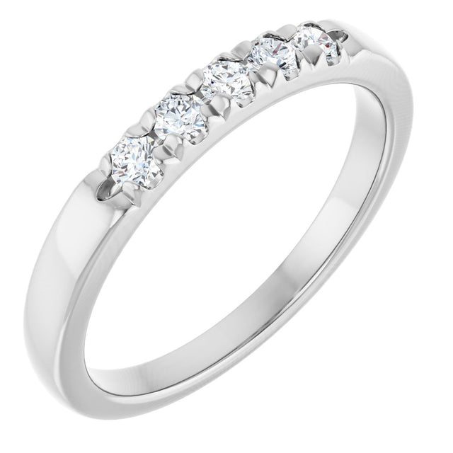 14K White Gold 1/5 CTW Lab-Grown Diamond French-Set Anniversary Band