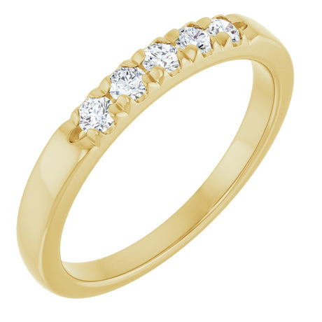 14K Yellow Gold 1/5 CTW Lab-Grown Diamond French-Set Anniversary Band