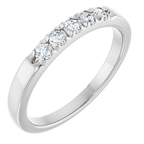 14K White Gold 1/5 CTW Lab-Grown Diamond French-Set Anniversary Band