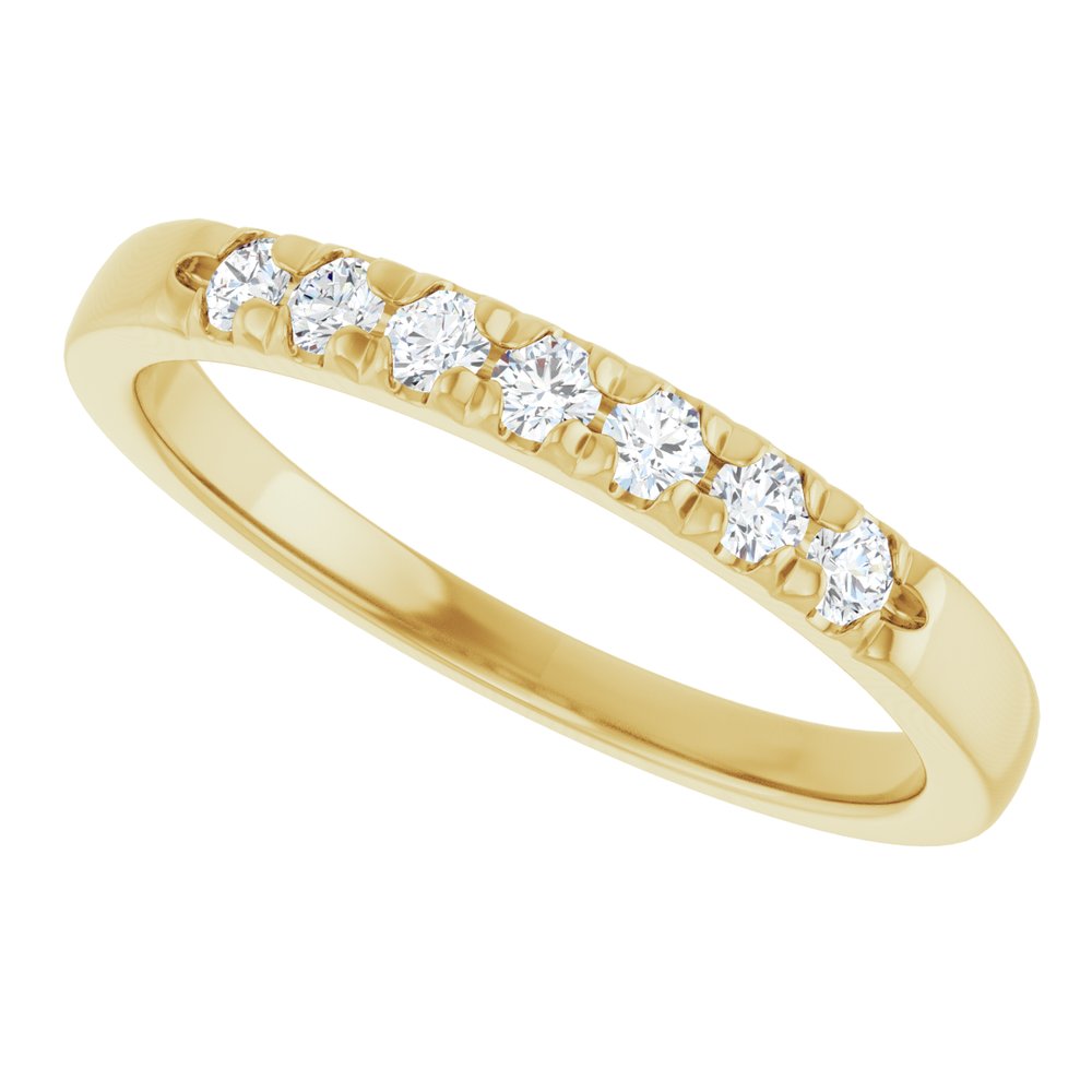 14K Yellow 1/5 CTW Lab-Grown Diamond French-Set Anniversary Band