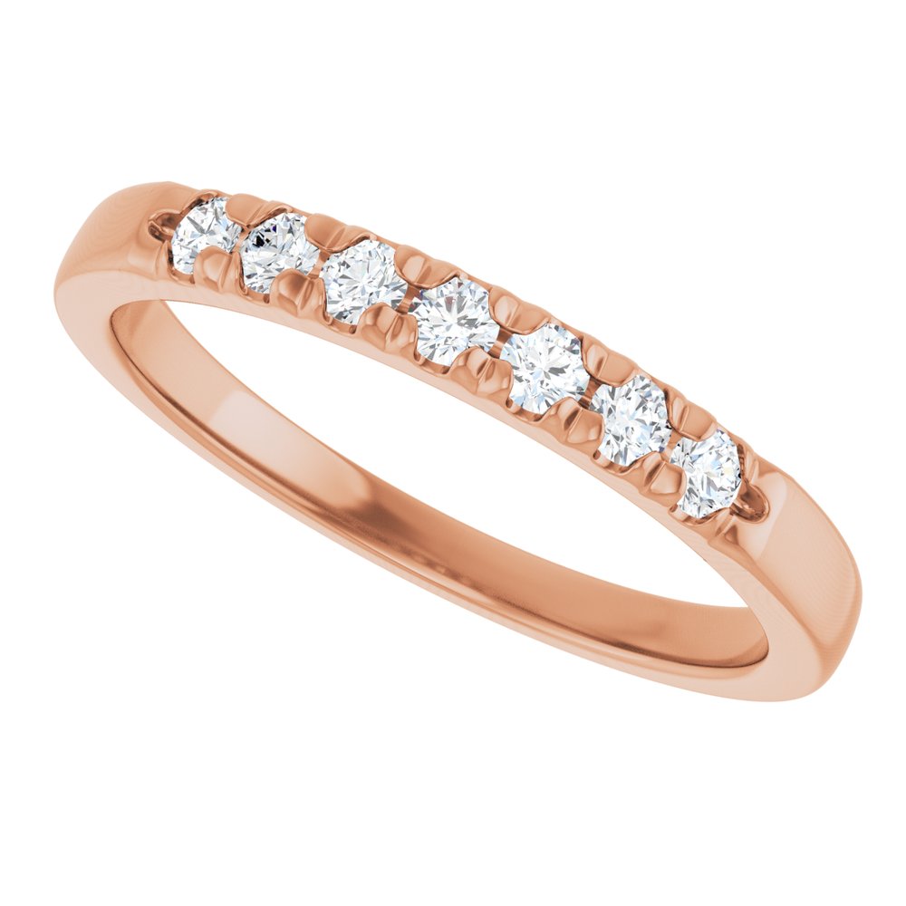 14K Rose Gold 1/5 CTW Lab-Grown Diamond French-Set Anniversary Band