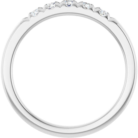 14K White Gold 1/3 CTW Natural Diamond French-Set Anniversary Band