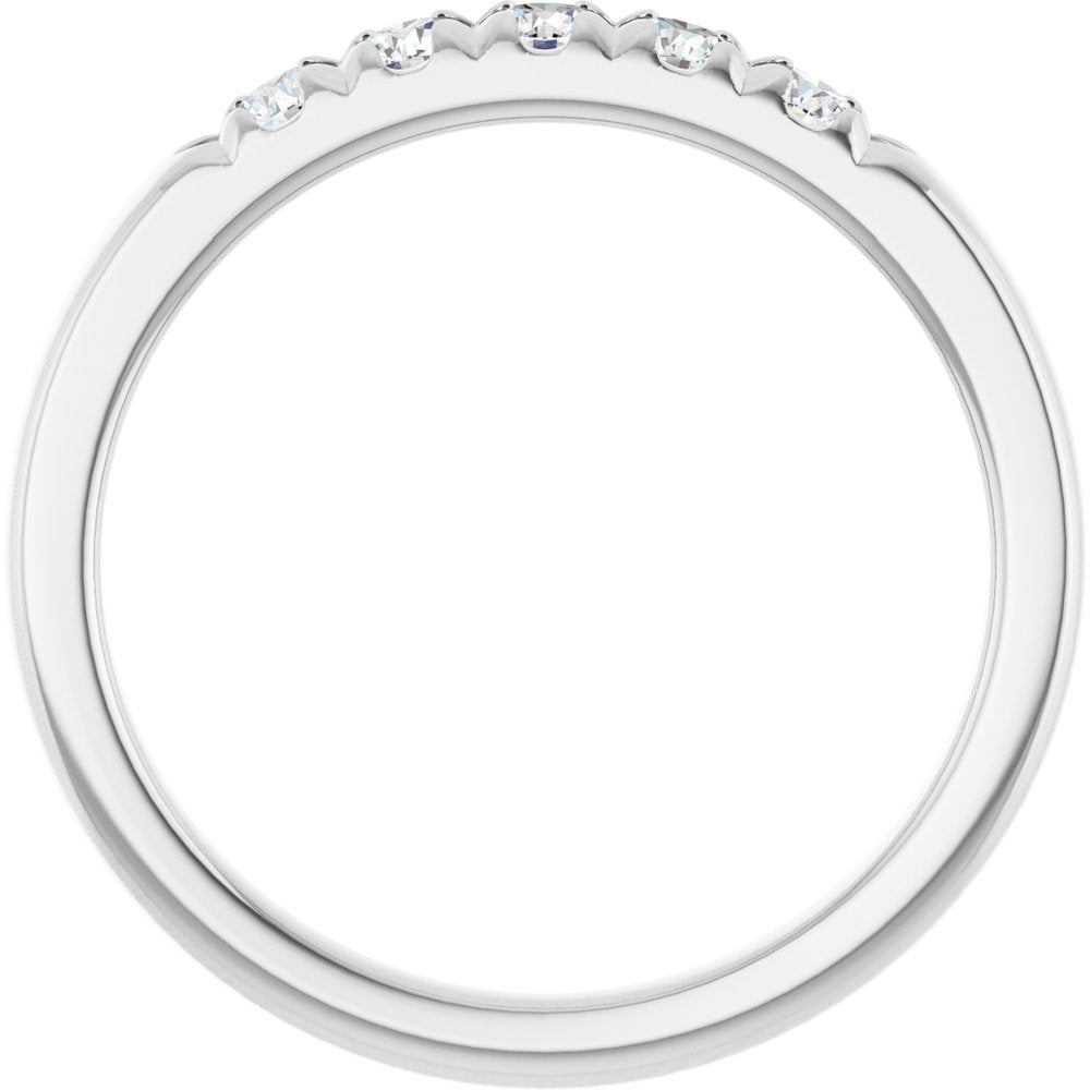 14K White Gold 1/3 CTW Natural Diamond French-Set Anniversary Band