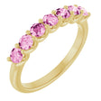 14K Yellow Gold Natural Pink Sapphire Anniversary Band