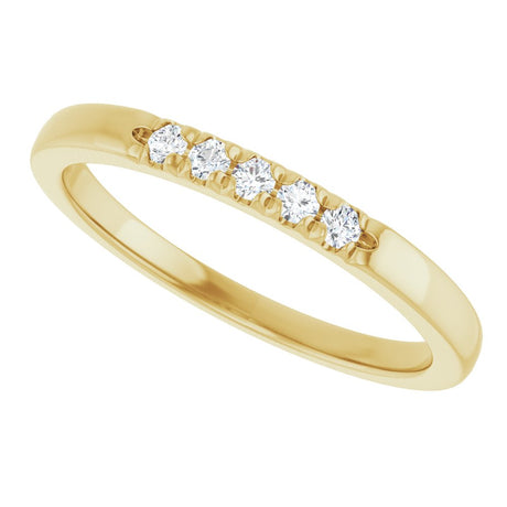 10K Yellow Gold 1/10 CTW Lab-Grown Diamond French-Set Anniversary Band